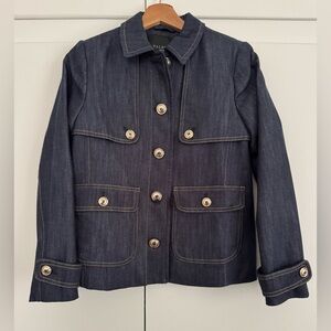 Talbots Dark Blue Jean Jacket with Button Accents - NWT Petite P